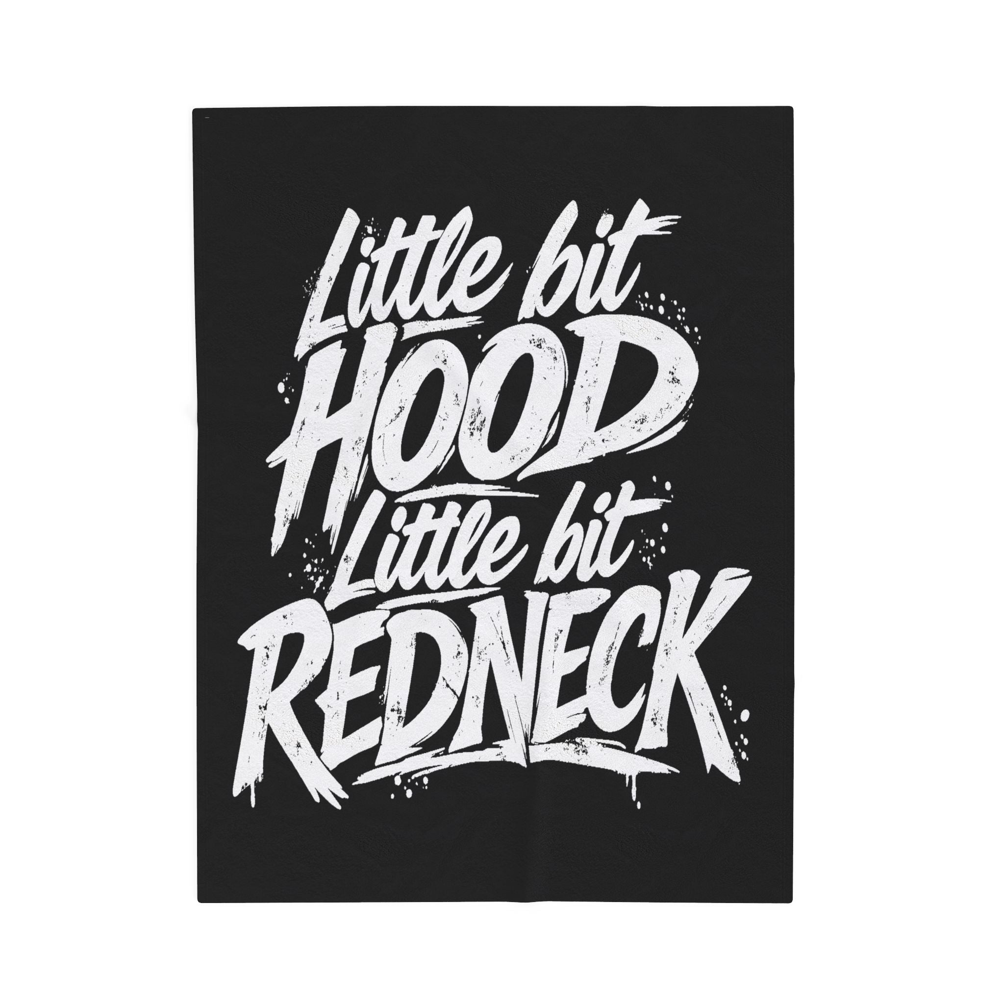 Velveteen Plush throw — "Little Bit Hood, Little Bit Redneck" by Printify