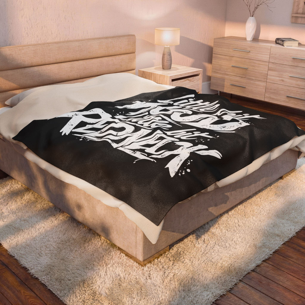 Velveteen Plush throw — "Little Bit Hood, Little Bit Redneck" by Printify