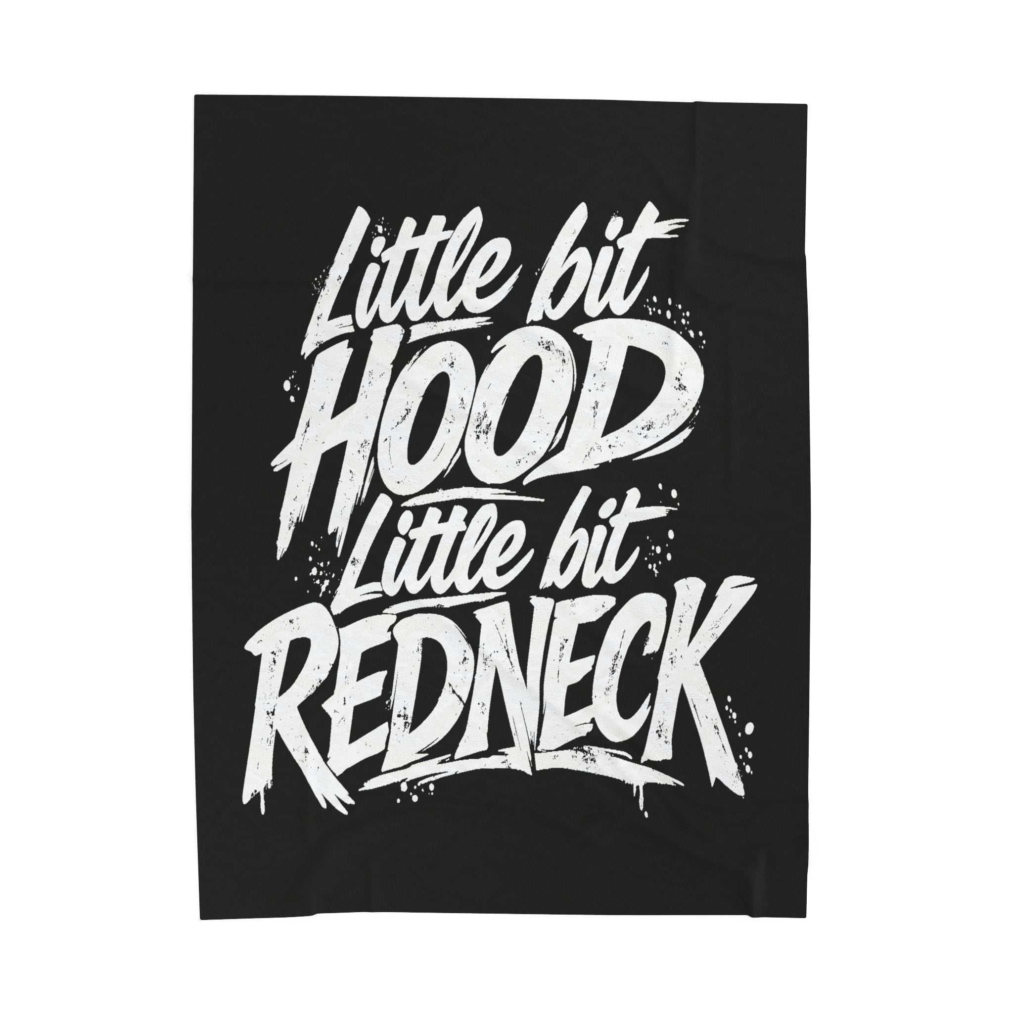 Velveteen Plush throw — "Little Bit Hood, Little Bit Redneck" by Printify
