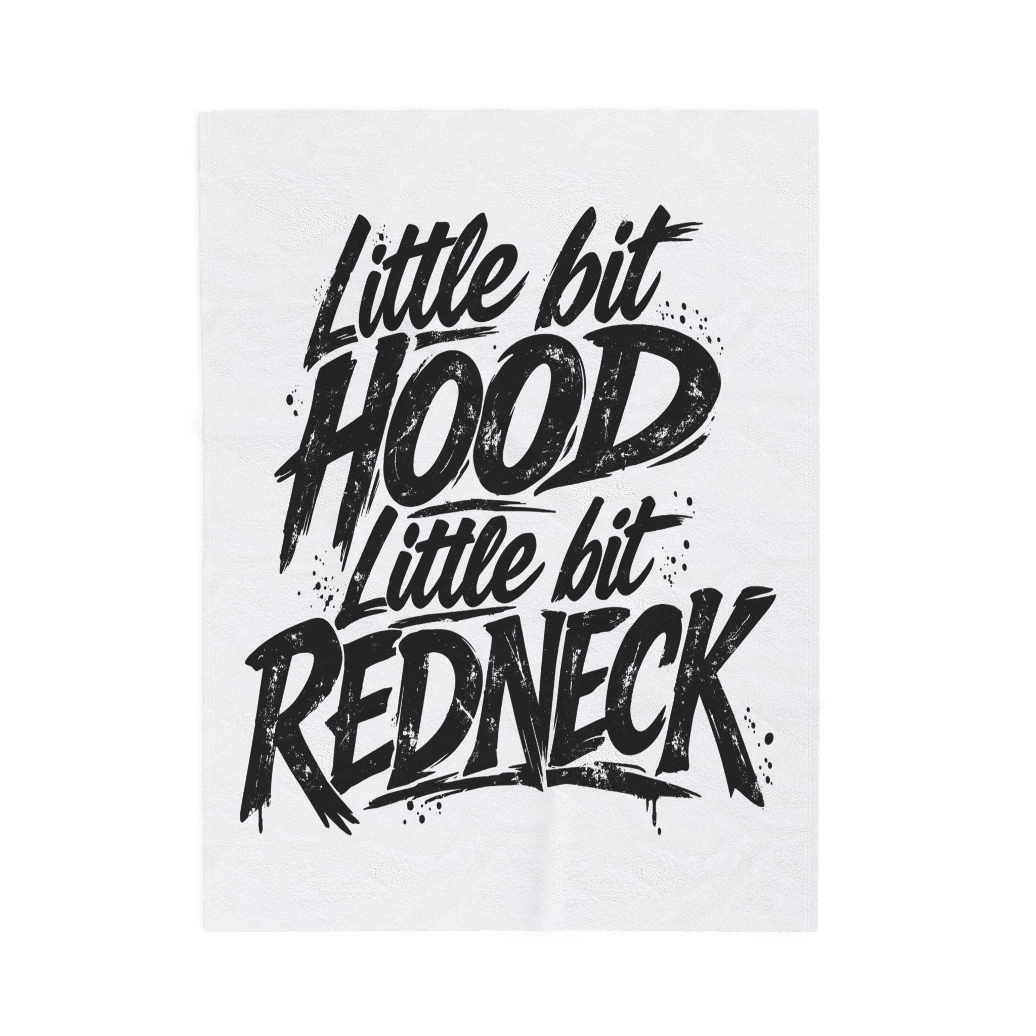 Velveteen Plush throw — "Little Bit Hood, Little Bit Redneck" by Printify