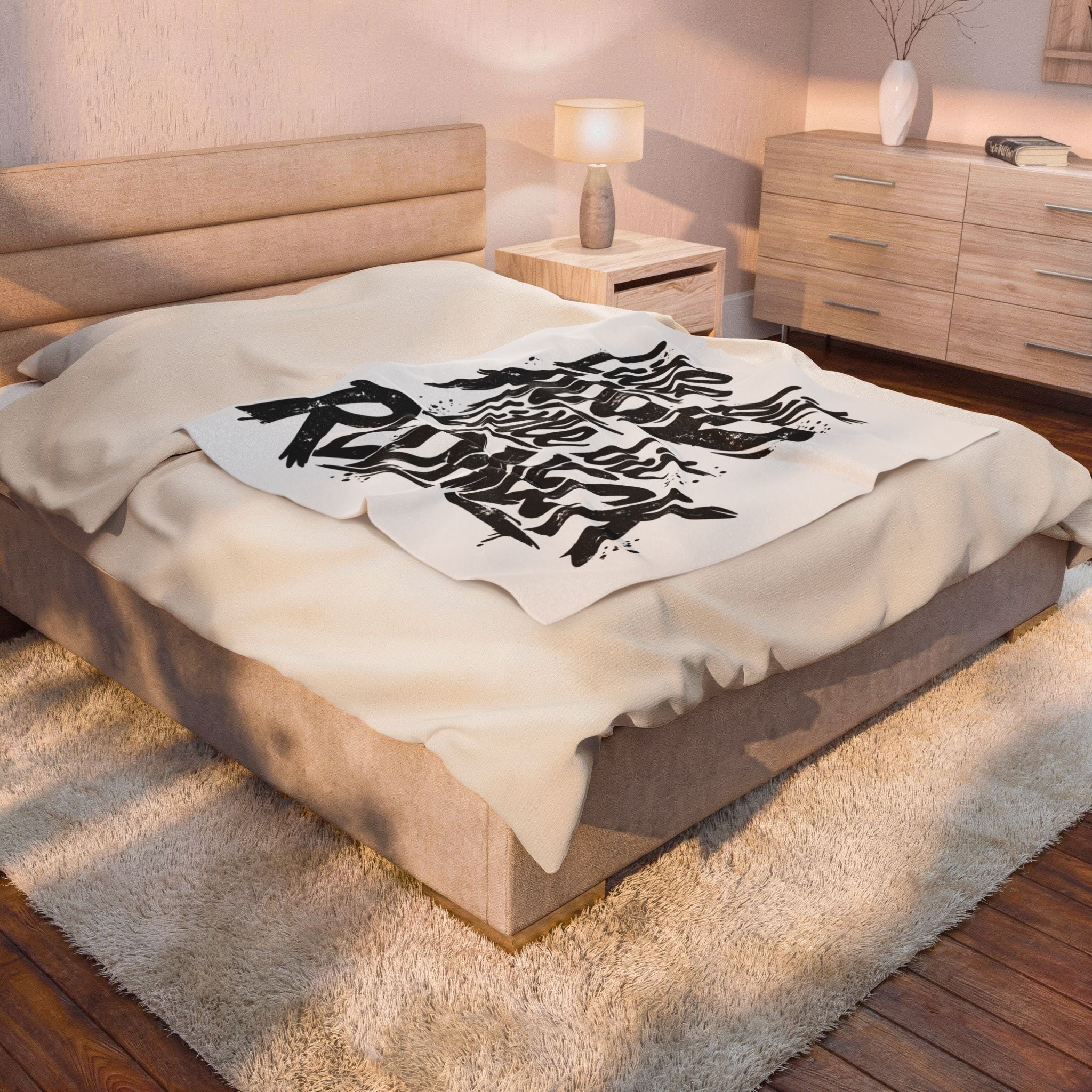 Velveteen Plush throw — "Little Bit Hood, Little Bit Redneck" by Printify