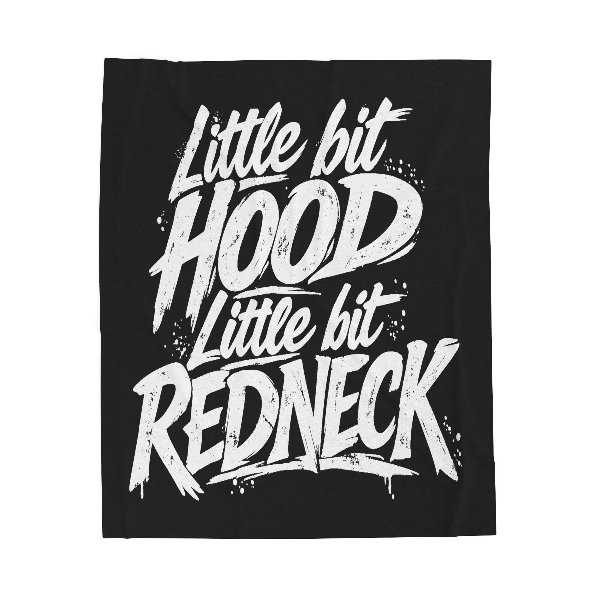 Velveteen Plush throw — "Little Bit Hood, Little Bit Redneck" by Printify