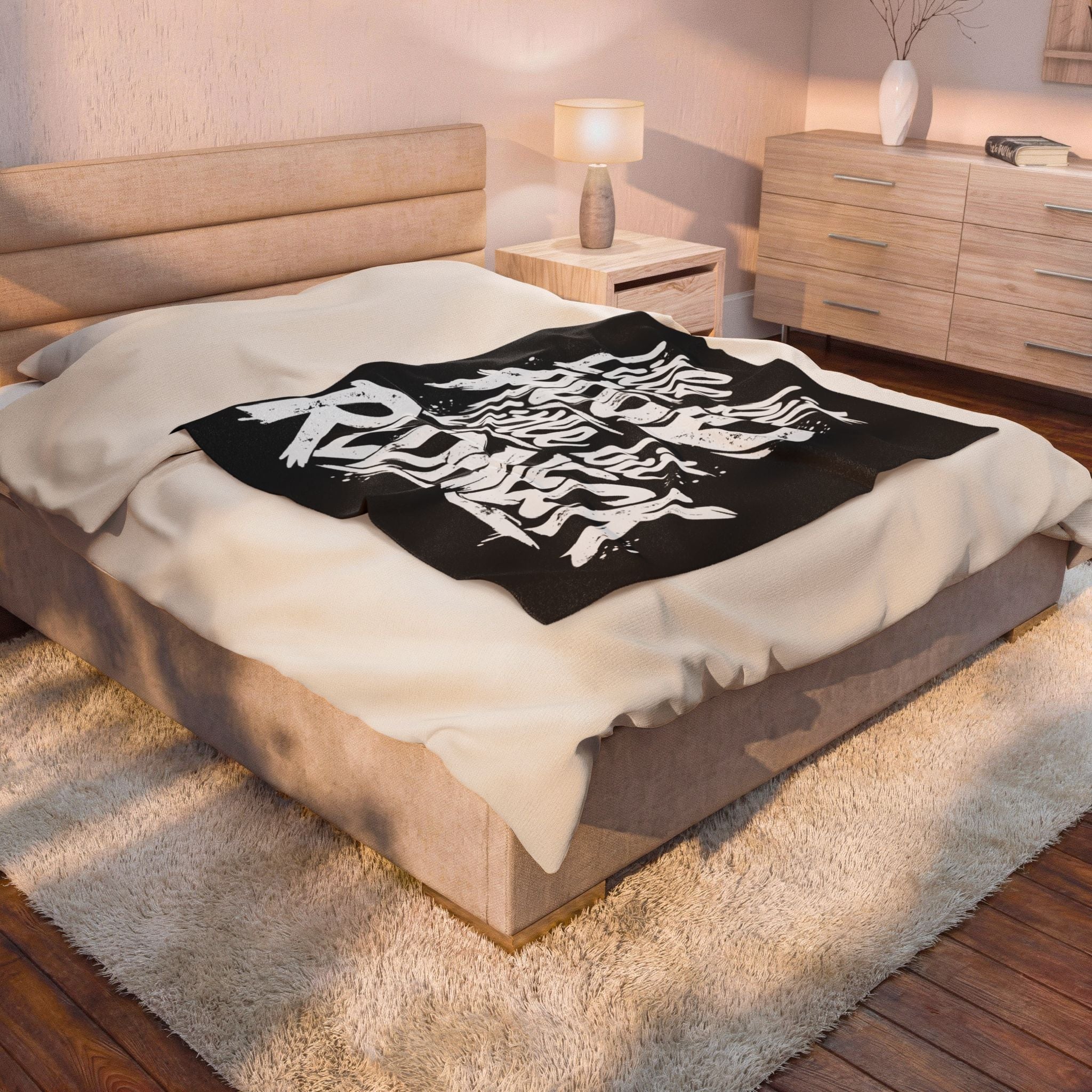 Velveteen Plush throw — "Little Bit Hood, Little Bit Redneck" by Printify