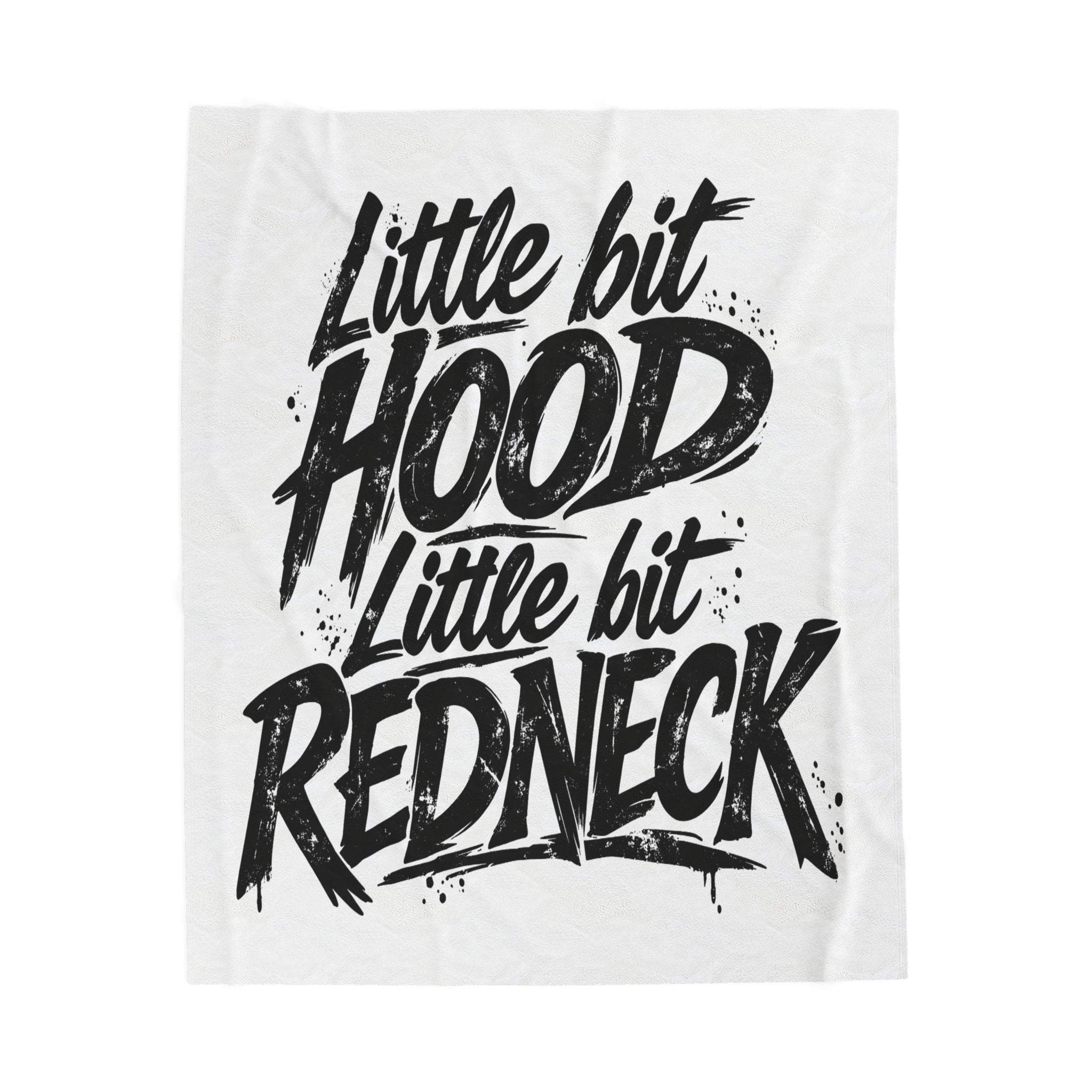 Velveteen Plush throw — "Little Bit Hood, Little Bit Redneck" by Printify