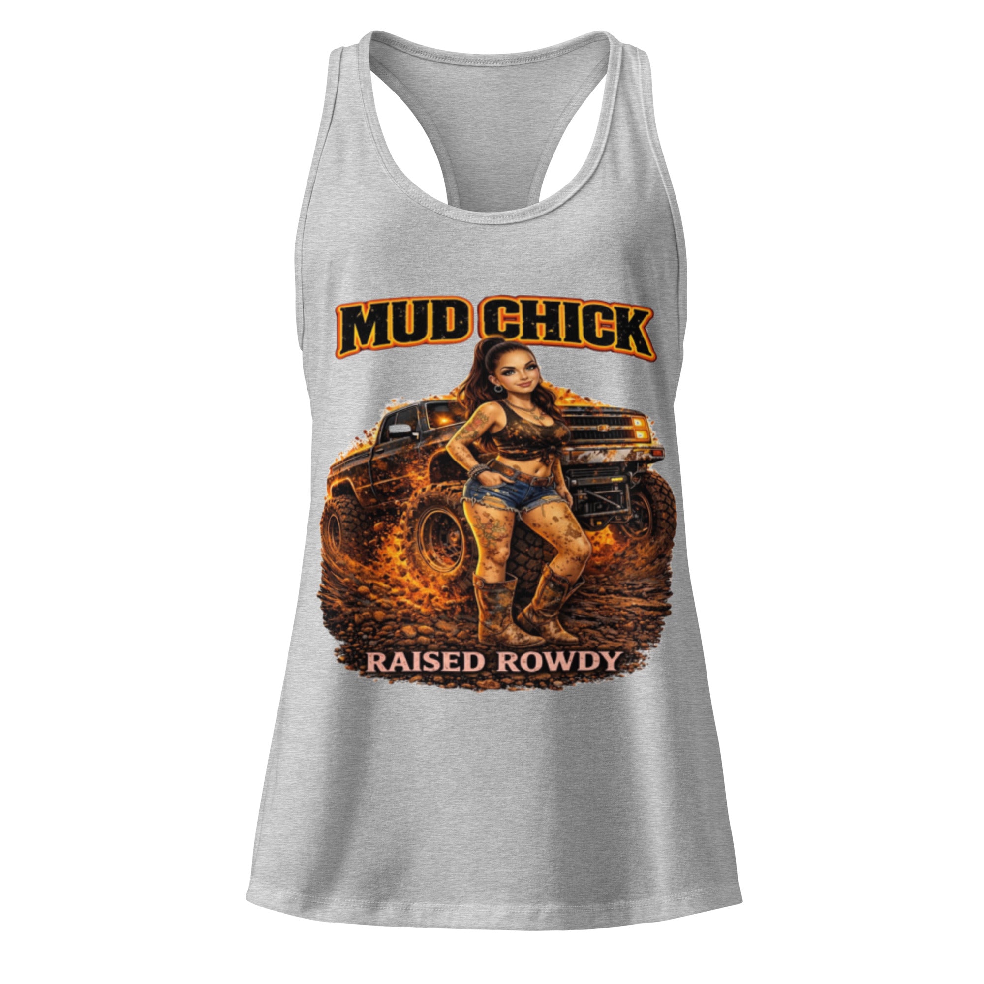 Women’s neon mud chick tank top by HoodNeck