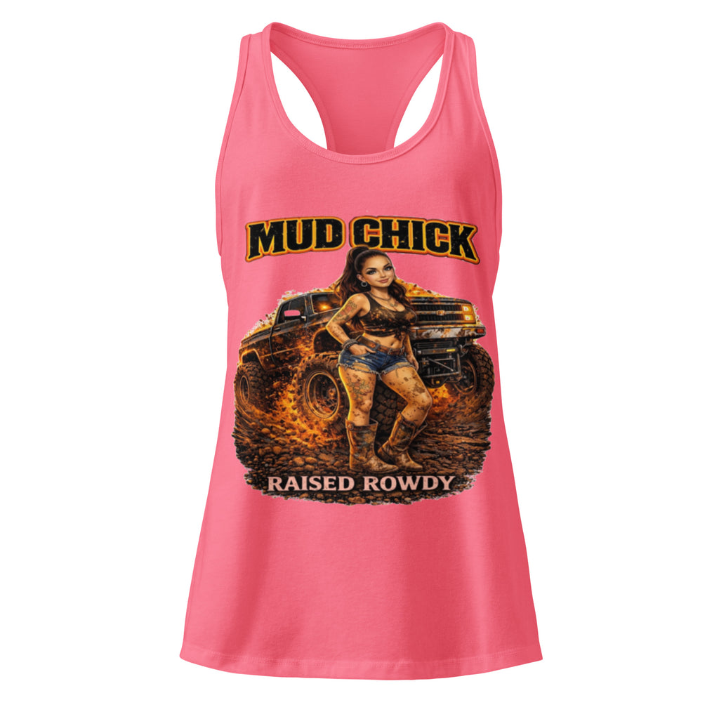 Women’s neon mud chick tank top by HoodNeck