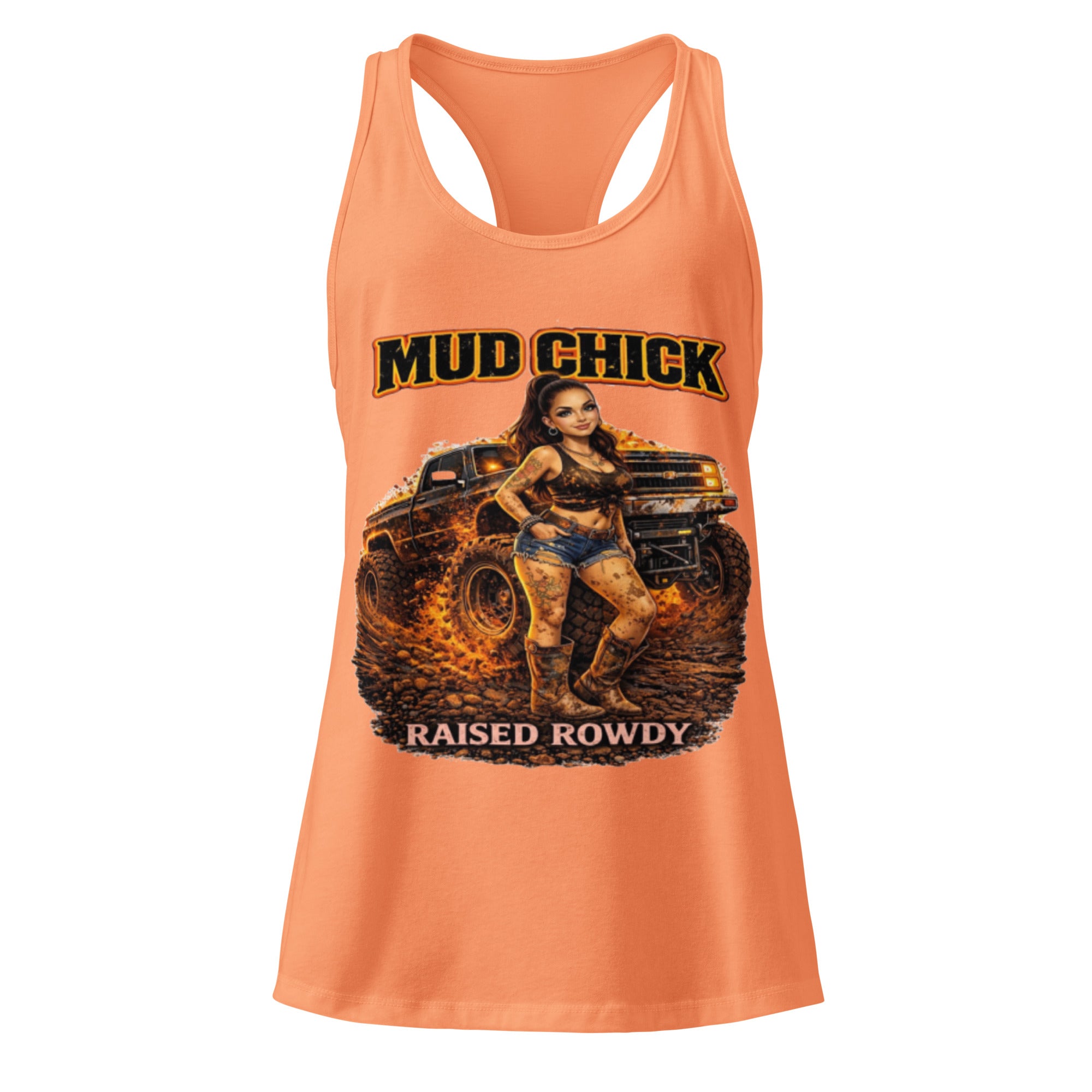 Women’s neon mud chick tank top by HoodNeck
